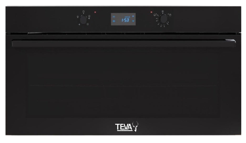 TEVA Oven 90 cm | 110 litres | Built in Gas with Grill and Cooling Fan | Control Panel digital | GT 9 5276 FULL BLACK 90110DTFB