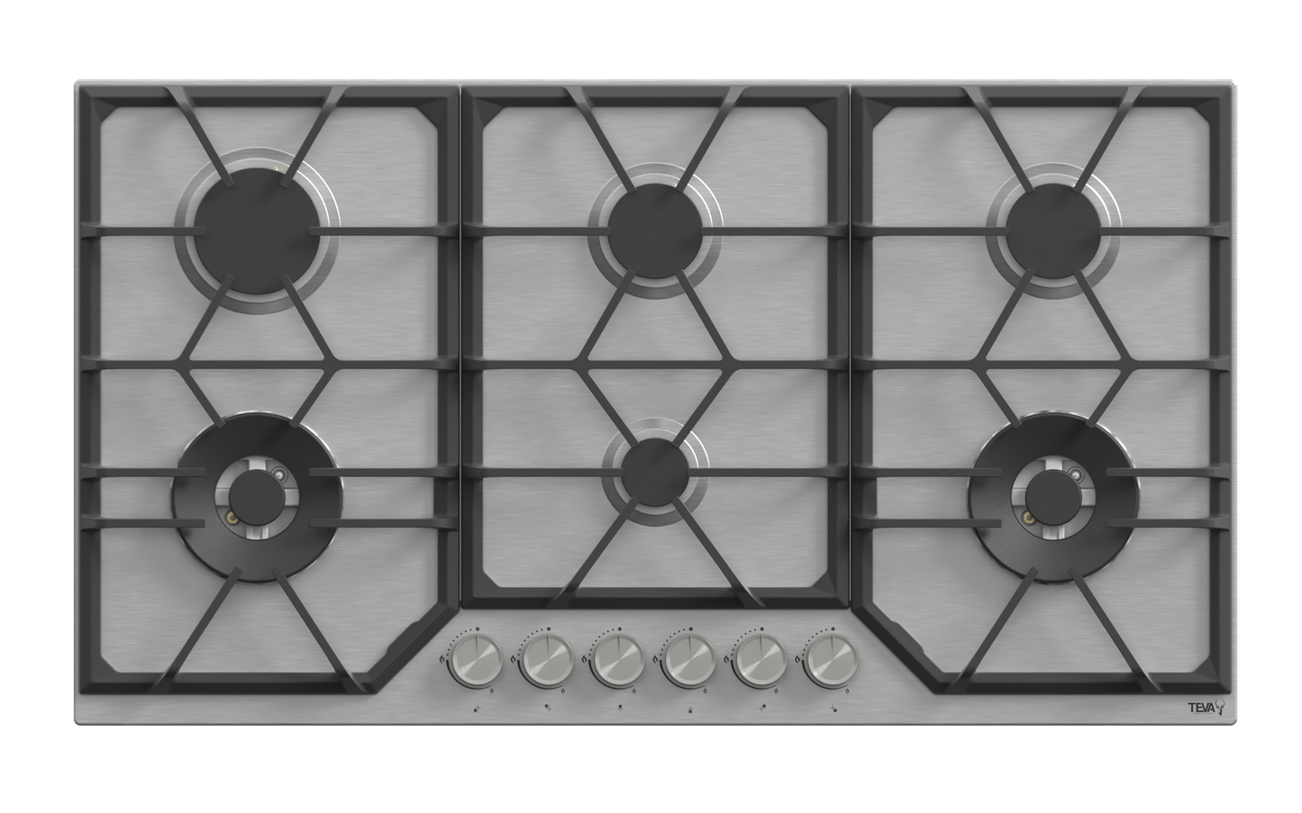 TEVA RT191 | 90cm | built-in gas hob | stainless, 6 burners
