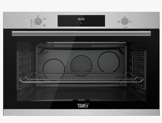 TEVA Oven 90 cm with air fryer | 120 litres | Built in Gas with Grill and Cooling Fan | Control Panel stainless digital |  9 71LM3 MI