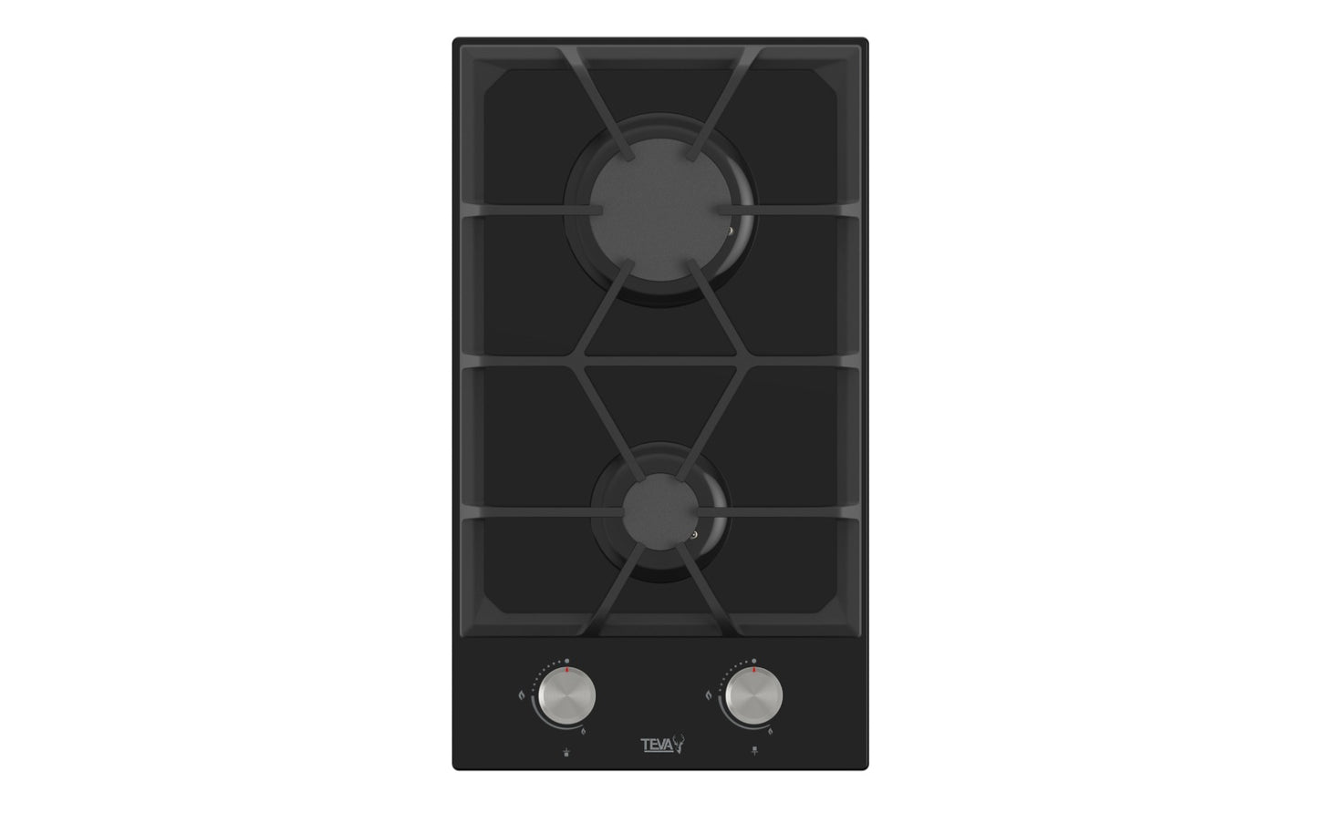TEVA - RT155 | Gas hob | 30cm, | Black Glass| 2 burners