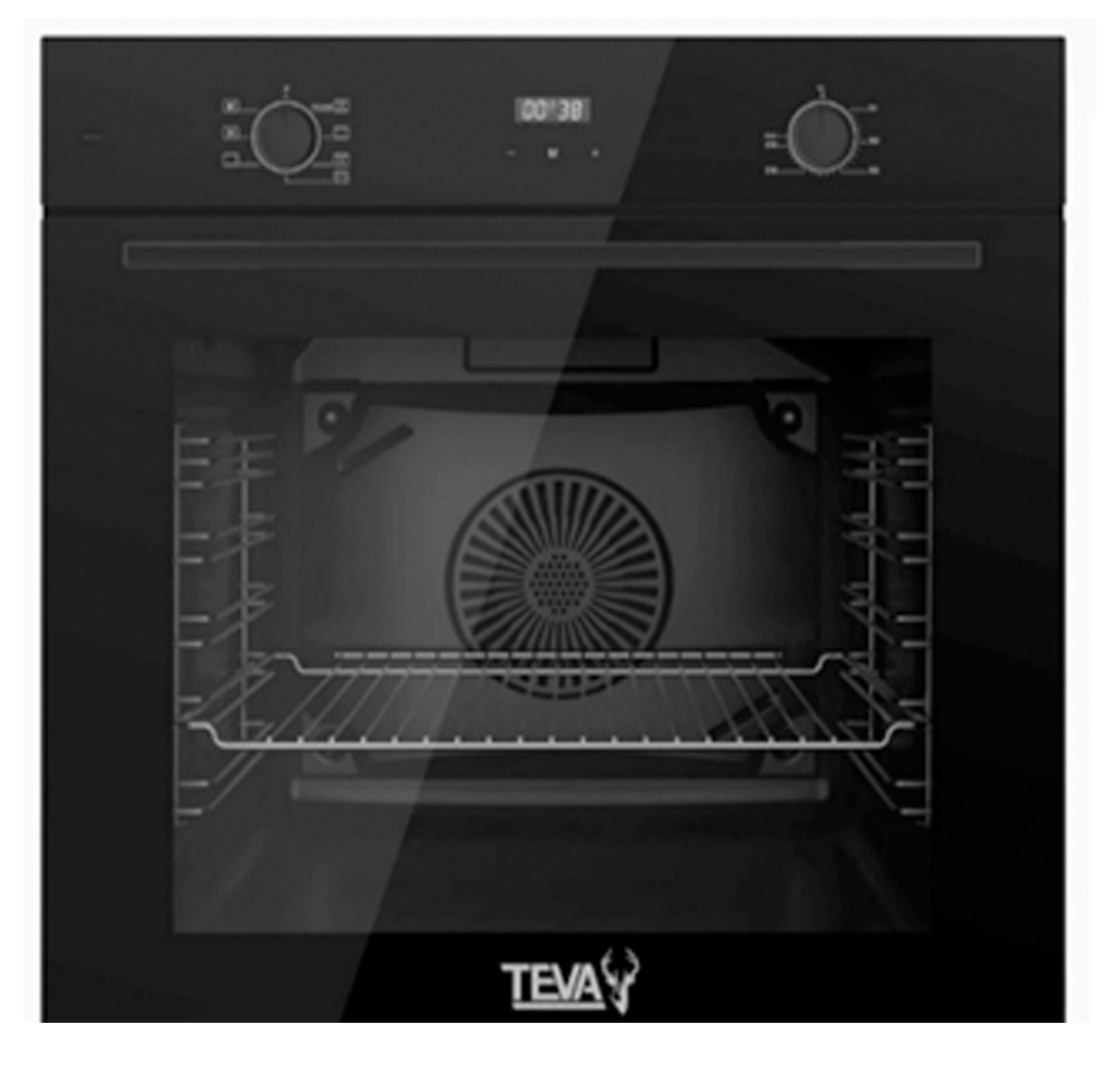 TEVA Oven 60 cm| 82 litres | Built in ELECTRIC with Grill and Cooling Fan | Control Panel Black Glass | QBPRM 633 CS
