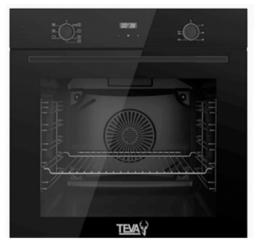 TEVA Oven 60 cm| 82 litres | Built in ELECTRIC with Grill and Cooling Fan | Control Panel Black Glass | QBPRM 633 CS