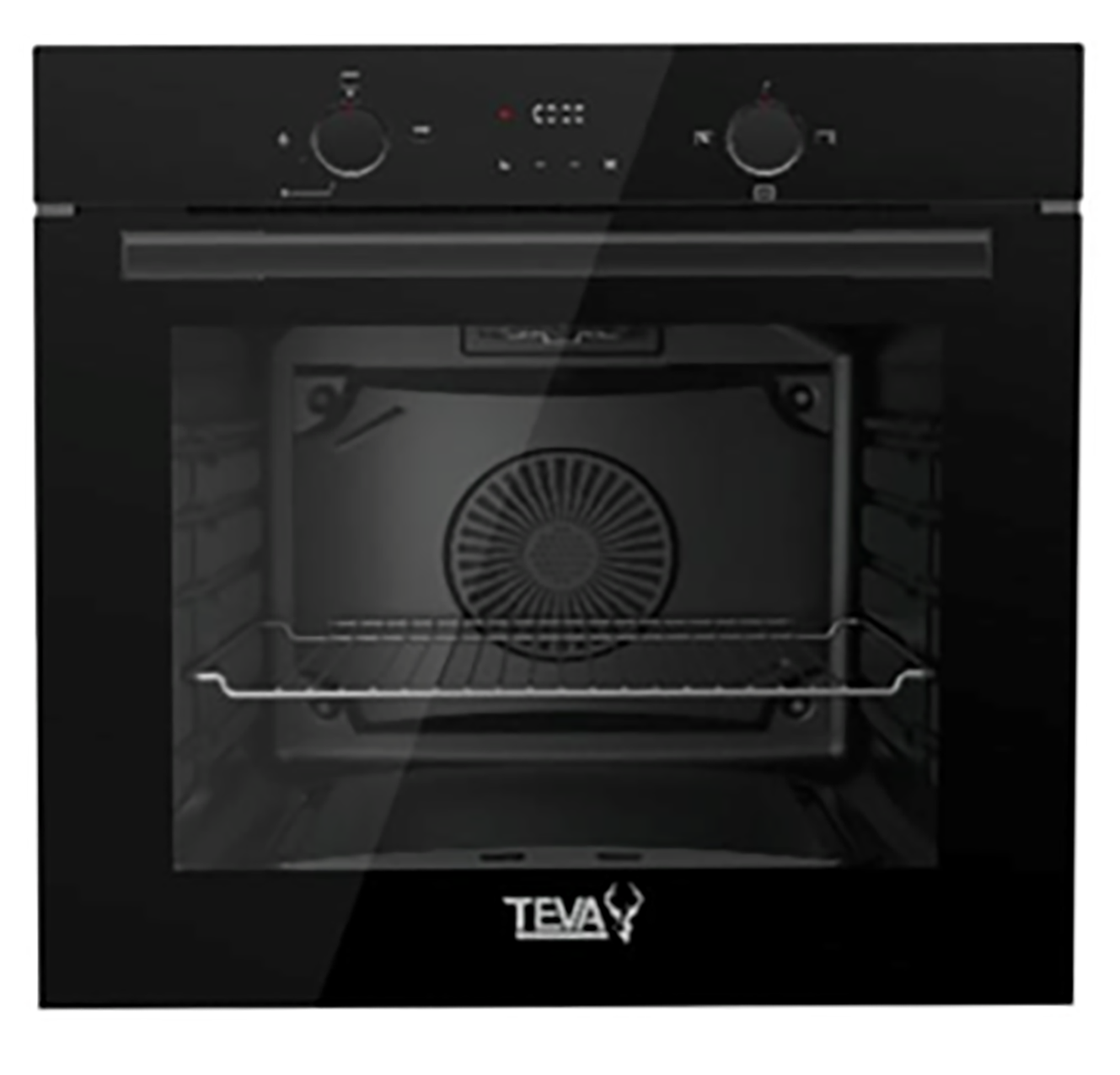 TEVA Oven 60 cm| 82 litres | Built in Gas with Grill and Cooling Fan | Control Panel Black Glass |  QGSTL BLACK DT