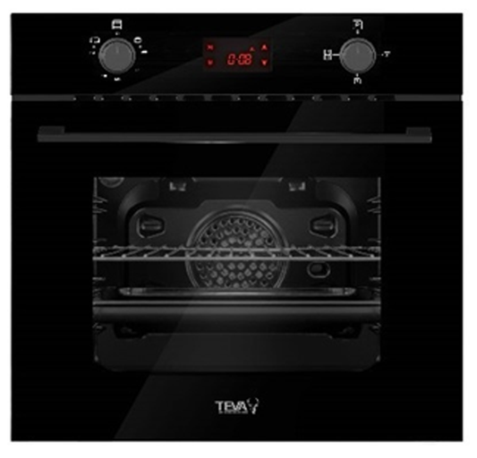 TEVA Oven 60 cm| 72 litres | Built in Gas with Grill and Cooling Fan | Control Panel Black Glass |  NBGF BDT