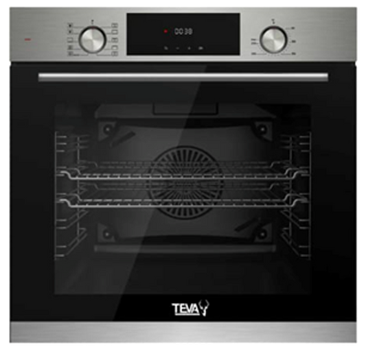 TEVA Oven 60 cm| 82 litres | Built in Gas with Grill and Cooling Fan | Control Panel digital stainless | QGSTL 75T2 MI