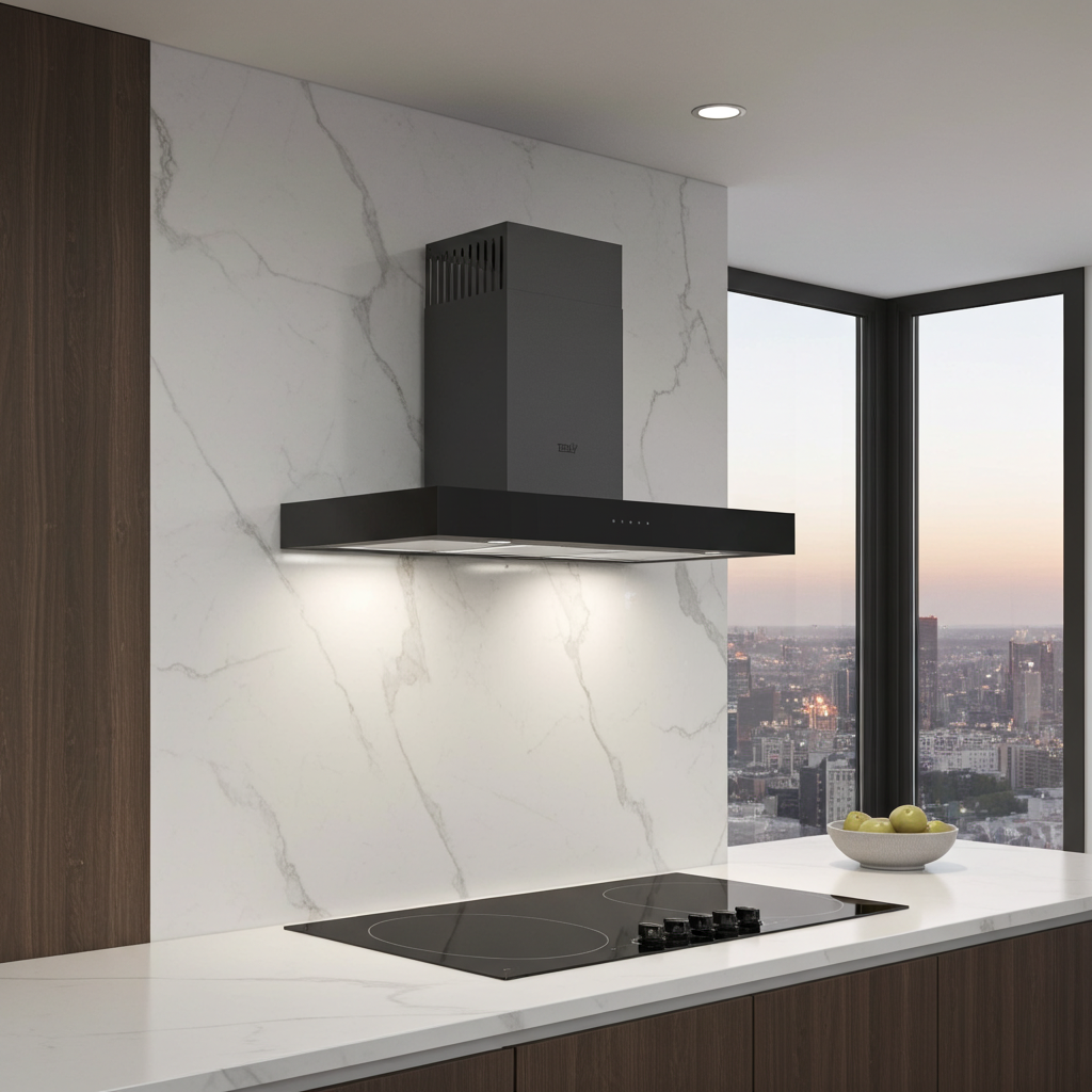 T90-DOK-850-BLACK | 90 cm | Decore | Airflow 850m3 | On wall