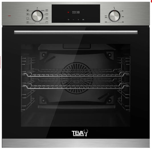 TEVA Oven 60 cm| 82 litres | Built in Gas with Grill and Cooling Fan | Control Panel digital stainless | QGSTL75T2 CPR