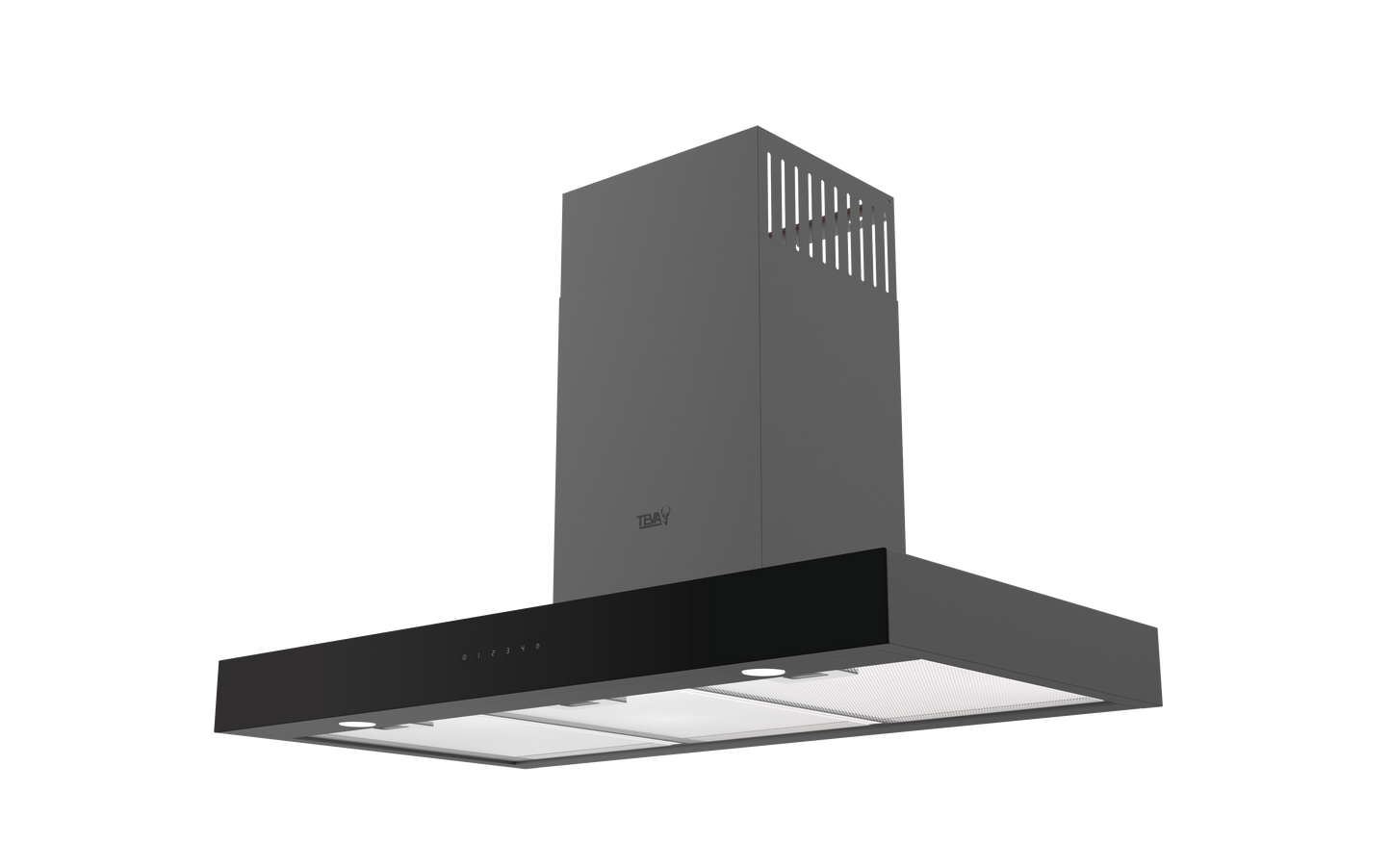 T90-DOK-850-BLACK | 90 cm | Decore | Airflow 850m3 | On wall