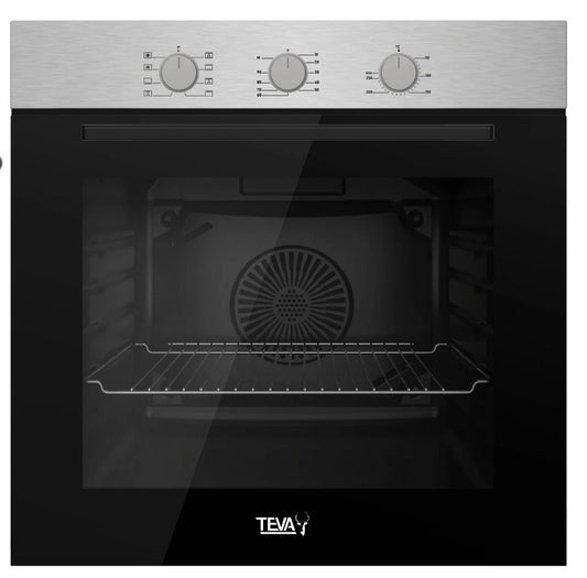 TEVA Oven 60 cm| 72 litres | Built in Gas with Grill and Cooling Fan | Control Panel Black Glass | NBGF XMT