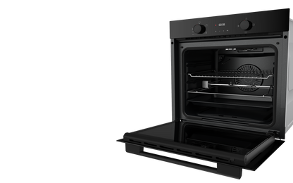 TEVA Oven 60 cm| 82 litres | Built in Gas with Grill and Cooling Fan | Control Panel Black Glass |  QGSTL GLASS