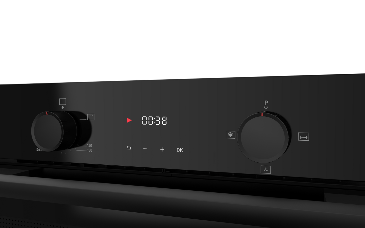 TEVA Oven 60 cm| 82 litres | Built in Gas with Grill and Cooling Fan | Control Panel Black Glass |  QGSTL GLASS