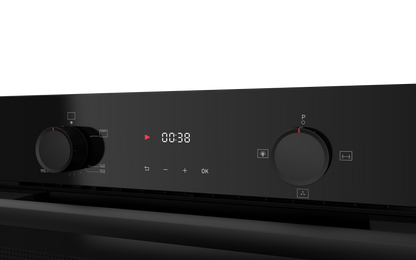 TEVA Oven 60 cm| 82 litres | Built in Gas with Grill and Cooling Fan | Control Panel Black Glass |  QGSTL GLASS