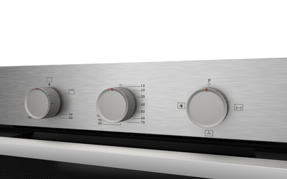 TEVA Oven 60 cm| 82 litres | Built in Gas with Grill and Cooling Fan | Control Panel stainless | QGSTL INOX