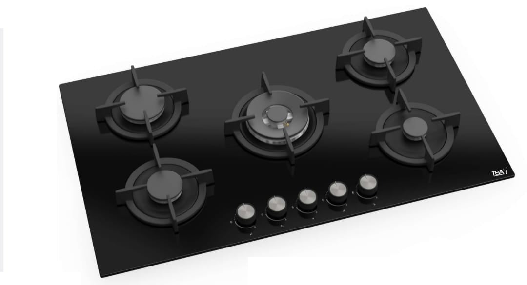 TEVA RC045 | 90cm | built-in gas hob |  German black glass, 8