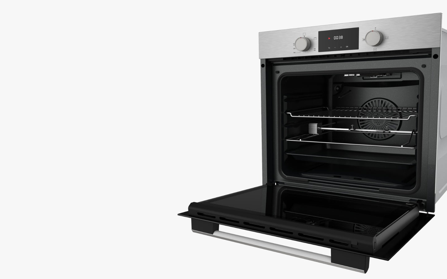 TEVA Oven 60 cm| 82 litres | Built in Gas with Grill and Cooling Fan | Control Panel stainless digital |  QGSTL INOX DT