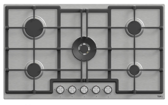 Teva Built-in Gas Hob 5 Burners 90 cm Stainless Steel