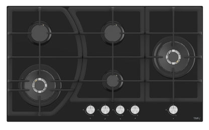 TEVA BF185W | 90cm | built-in gas hob |  German black glass, 8