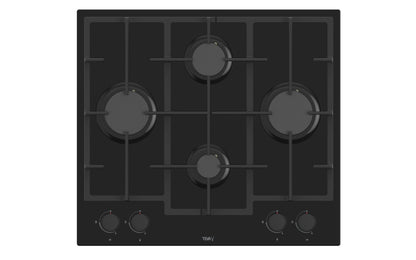 TEVA - LN385 | Gas hob | 60 cm, | German black glass, 8 ml | 4 burners