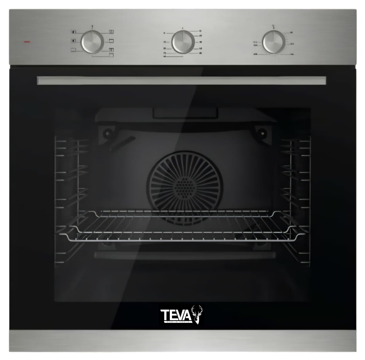 TEVA Oven 60 cm| 82 litres | Built in Gas with Grill and Cooling Fan | Control Panel stainless |  QGSTL 75DT1 MI