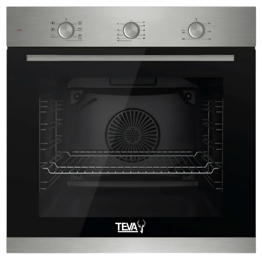 TEVA Oven 60 cm| 82 litres | Built in Gas with Grill and Cooling Fan | Control Panel stainless |  QGSTL 75DT1 MI