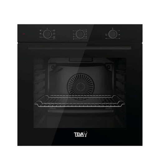 TEVA Oven 60 cm| 82 litres | Built in Gas with Grill and Cooling Fan | Control Panel Black Glass |   QGSTL 75DT1 CS